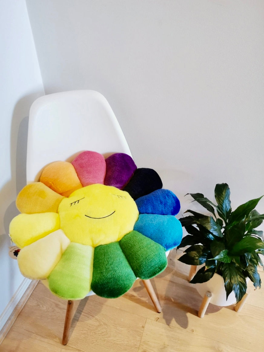 Takashi Murakami Flower Plush 1M Rainbow/Yellow